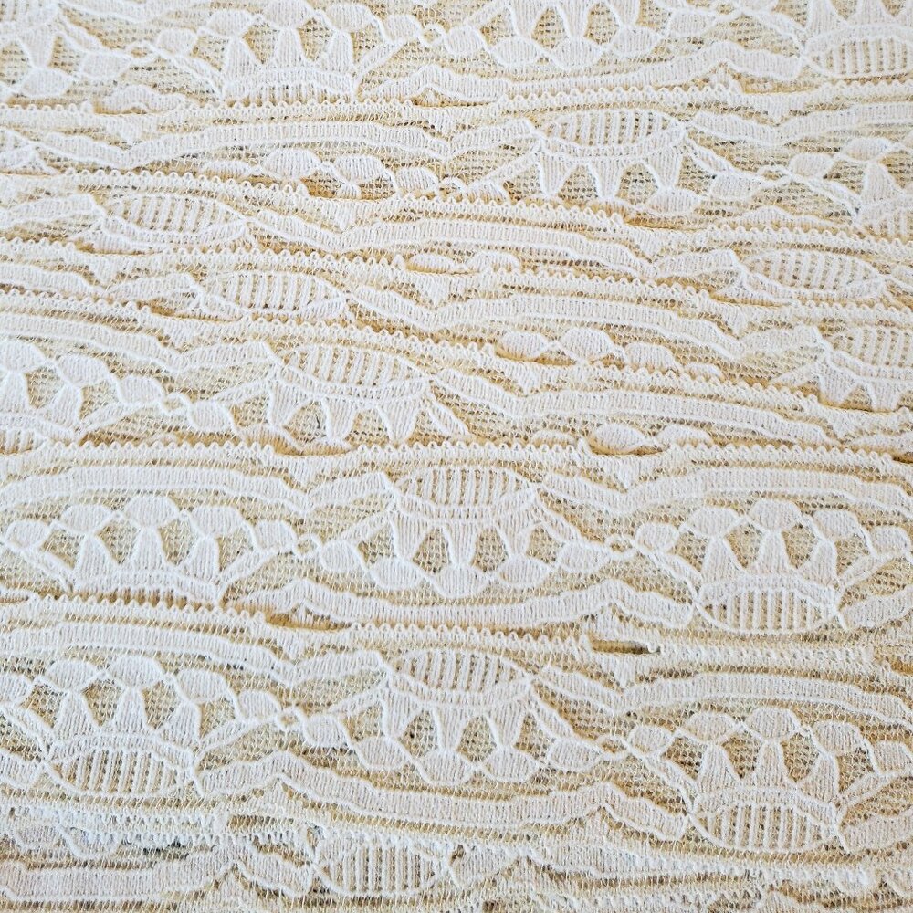 Lingerie Lace Trim - 1" Ivory White/Ivory - Stretch